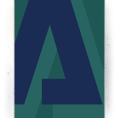 Bogstavet "A" i blå (Typografi) - plakat eller Lærredsprint