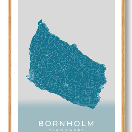 Bornholm plakat (blå)