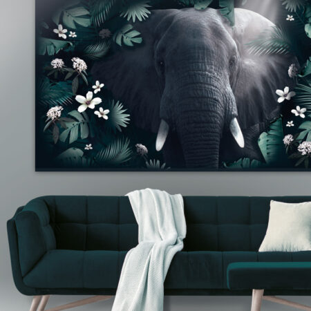 Plakat / Canvas / Akustik: Jungle Elefant Animals / Panorama)