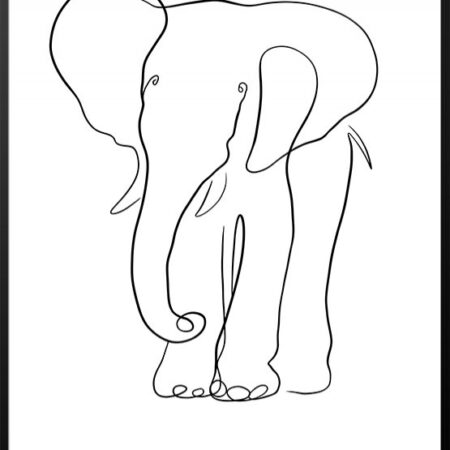 Stregtegning elefant plakat