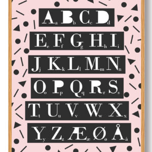ABC-plakat (lyserød)
