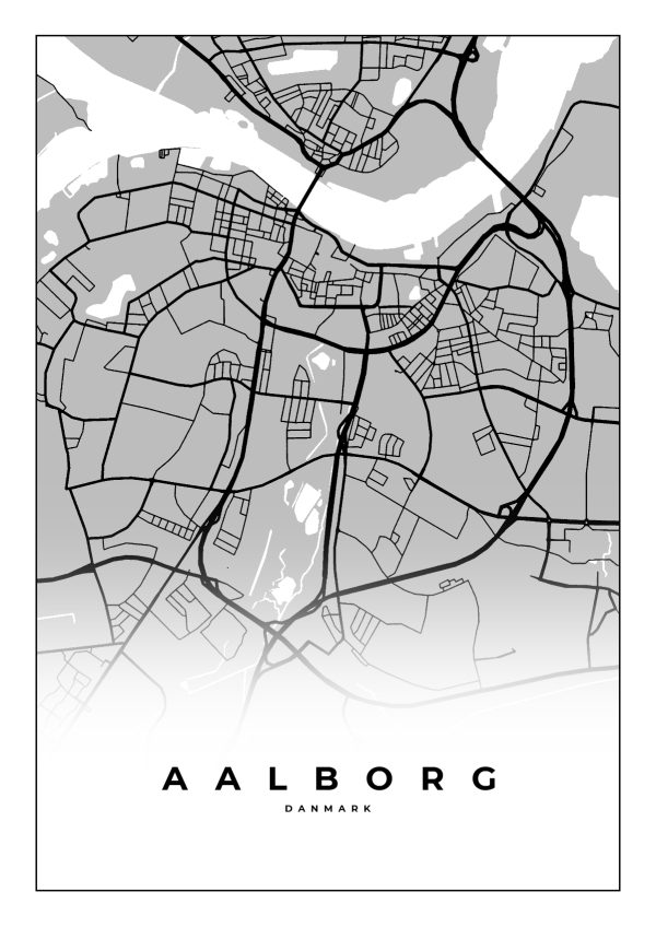 Aalborg plakat | Plakat med kort - Aalborg plakat | Plakat med kort - Digital print-selv-plakat