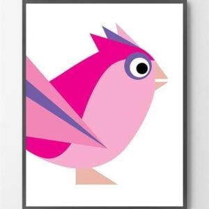 Børneplakater - Birdy Pink - 30x40 cm.