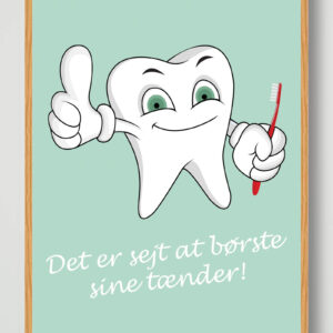 Børst dine tænder (Grøn) - plakat