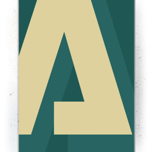 Bogstavet "A" i Gul (Typografi) - plakat eller Lærredsprint