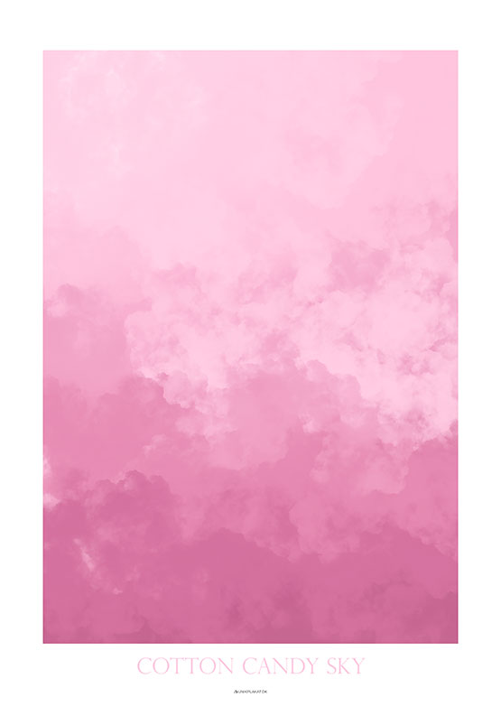 Cotton candy sky - Pragtfuld pink og lidt "skyet" plakat