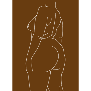 Curvy woman - Body positivity plakat i brun