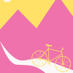 Mountainbike Yellow af Justesen Plakater