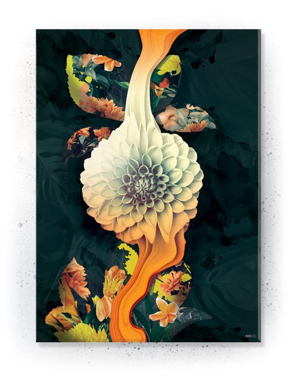 Plakat / Canvas / Akustik: Flydende blomst (Yellow spring)