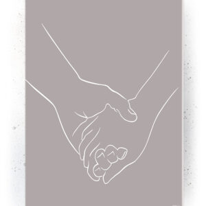 Plakat, Canvas, Akustik: Holding Hands - Brun / Lineart (Withered)