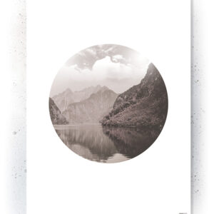 Plakat / canvas / akustik: Bjerg i cirkel (Faded)