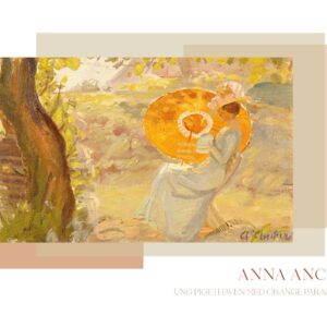 Ung pige i haven med orange parasol - Anna Ancher plakat