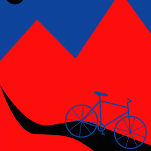 Mountainbike Blue af Justesen Plakater