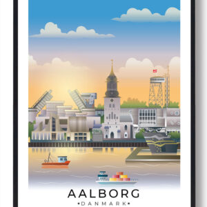 Aalborg plakat med hvid kant