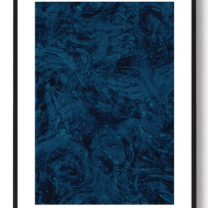Abstrakt maleri (blå) - plakat