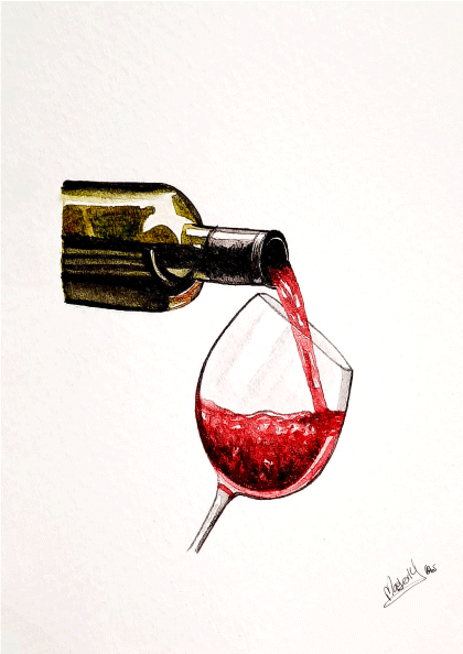 A glass of red Wine - vin plakat
