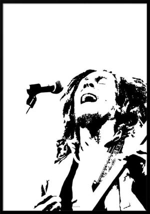 Bob Marley plakat - sort/hvid