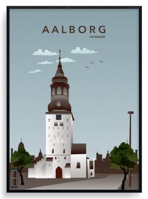 Aalborg Budolfi kirke plakat — 15 x 21 cm