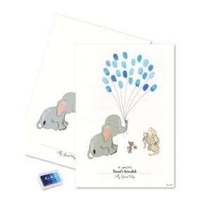 Elefant Fingeraftryk Plakat Blå