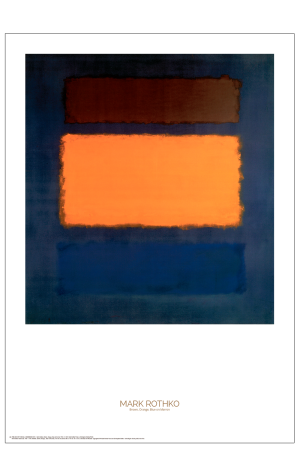 Mark Rothko Brown, Orange, Blue on Marron 50 x 70 cm.