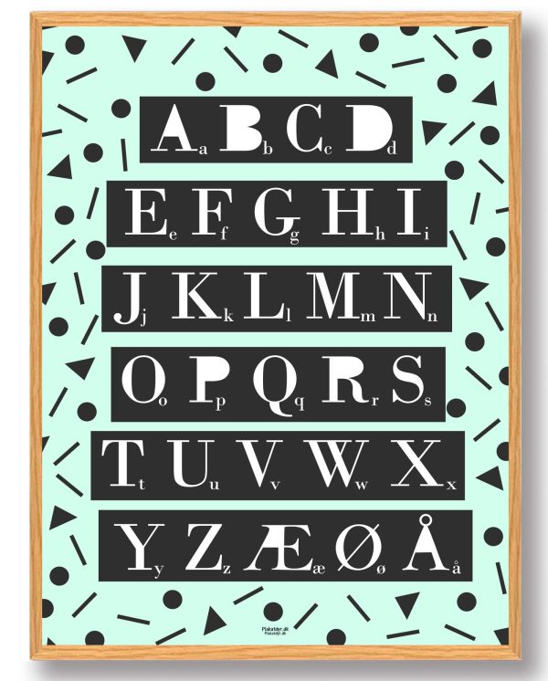 ABC-plakat (grøn) (Størrelse: L - 50x70cm (B2))