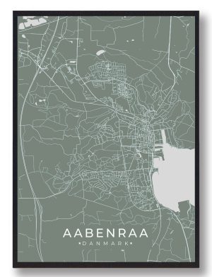 Aabenraa plakat - grøn (Størrelse: L - 50x70cm (B2))