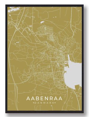 Aabenraa plakat - gul (Størrelse: L - 50x70cm (B2))