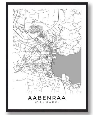 Aabenraa plakat - hvid (Størrelse: L - 50x70cm (B2))