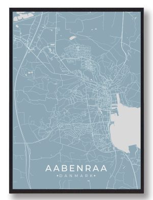 Aabenraa plakat - lyseblå (Størrelse: M - 30x40cm)