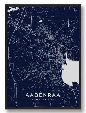 Aabenraa plakat - mørkeblå (Størrelse: XS - 15x21cm (A5))
