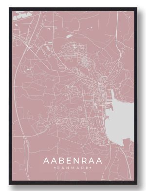 Aabenraa plakat - rosa (Størrelse: M - 30x40cm)
