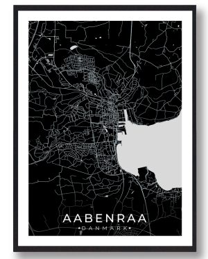 Aabenraa plakat - sort (Størrelse: M - 30x40cm)