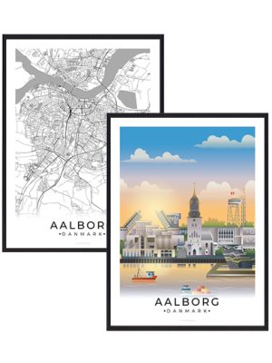 Aalborg byplakatsæt (Størrelse: L - 50x70cm (B2))