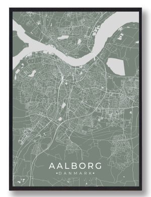 Aalborg plakat - grøn (Størrelse: XS - 15x21cm (A5))