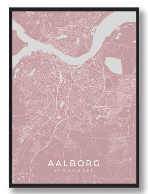 Aalborg plakat - lyserød (Størrelse: M - 30x40cm)