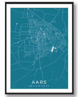 Aars plakat - blå (Størrelse: S - 21x29,7cm (A4))