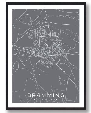 Bramming plakat - grå (Størrelse: L - 50x70cm (B2))