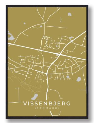 Vissenbjerg plakat - gul (Størrelse: XS - 15x21cm (A5))
