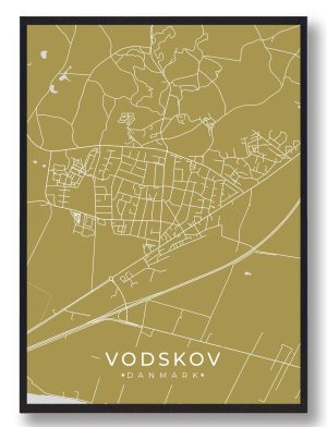 Vodskov plakat - gul (Størrelse: L - 50x70cm (B2))